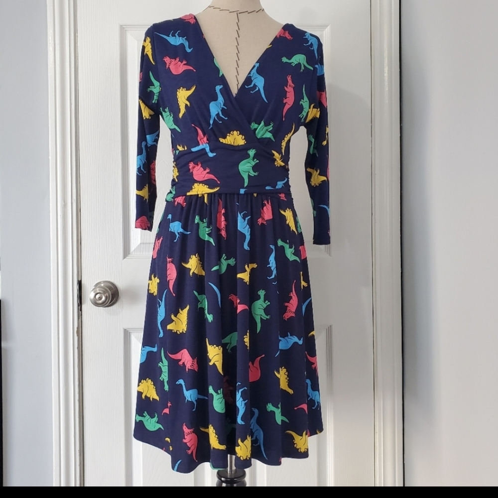 Modcloth Jessy B Dinosaur Dress Size Large